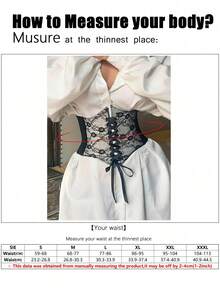 1pc Women's Renaissance Accessory Black Fashionable Transparent Lace Waist Belt, Suitable For Halloween Party Or Daily Wear - Black - View 5