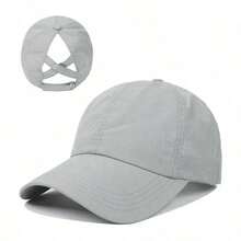 1pc Quick Drying Ponytail Baseball Cap, Sun Protection Cap, Women's Sports Cap, Camping Cap, Hiking Cap - White - View 9