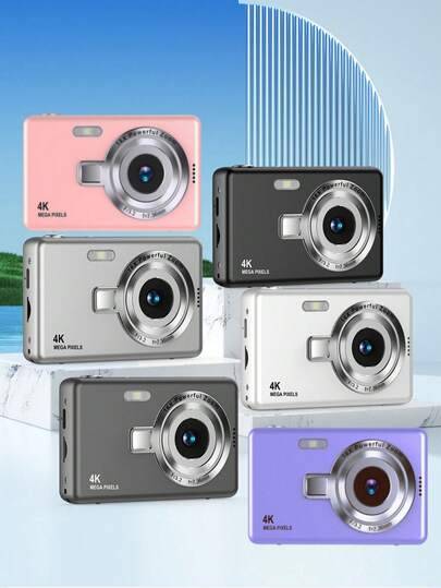 1 pieza Cámara Digital CCD, Adecuada para Principiantes y Estudiantes, Tamaño 3,66 pulgadas x 2,36 pulgadas, Cámara Digital Retro con Pantalla IPS de 2,4 pulgadas, Zoom Óptico 16X, Anti-Vibración, Enfoque Automático, Admite Fotografía/Vídeo 1080P, Ideal para Principiantes y Estudiantes. Incluye Luz de Relleno, Batería Recargable de 650mAh, Cable de Carga USB Tipo C, Lector de Tarjetas y Correa para la Cámara. Un Gran Regalo para Niños y Niñas en Vacaciones y Cumpleaños, Fácil de Usar, Cámara No Profesional.