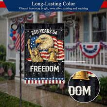 250 Years America Garden Flag 1776–2026, 250th Anniversary Patriotic Singel-Sided/Double-Sided Outdoor Yard Decor, Semiquincentennial 12*18 Inch (Black) - 樣式1 - 查看 5