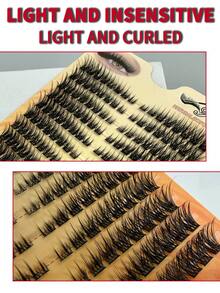 14 Rows, 224 Clusters, Synthetic False Eyelashes, Measuring 8–16 Mm In Length. Thick, Slightly Wavy, Long-Lasting, And Easy To Apply. Suitable For Daily Wear And Photography Use. Ideal For Both Professionals And Beginners. The Thick Lashes And Comfortable Fit Make Them Perfect For Beginners In Makeup Application. - View 6