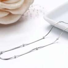 1条40厘米/15.7英寸银色蛇形链项链，女士款 - 彩色 - 查看 10