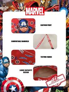 Marvel 1个漫威官方授权图案腰包，多功能斜挎包，男童休闲单肩包，轻便可调节肩带胸包，卡通零钱包，臀包，适合男孩、年轻粉丝、学生，完美适用于日常上学、户外玩耍、主题公园游玩、假日旅行、运动。 - 彩色 - 查看 12