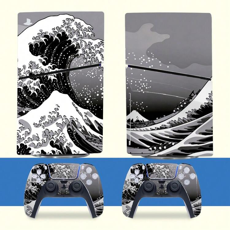 1 Set Waterproof Scratch-Resistant Skin Stickers With Printed Pattern, Suitable For Slim Game Console Handle Personalized Decoration Protective Film - View 10