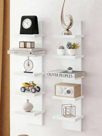 Floating Storage Shelf, Wall Mounted Rack For Books, Magazines, Decorative Items, Toys Display, Bohemian & Nordic Style Wall Hanging Shelf, Suitable For Bedroom, Living Room, Dining Room, Kitchen, Office, Study