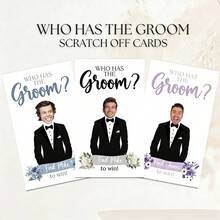 Customized Scratch Card, Personalized Scratch Card, "Who Has The Groom? Who Has The Bride?" Bride's Gift Scratch Card Game, Customized Wedding Gift Activity, Bachelor Party Game, Personalized Wedding Scratch Card, Unique Wedding Gift, Personalized Card, Wedding Reception Scratch Card Game, Fun Guest Interaction - Scratch Card 9x14cm - View 2