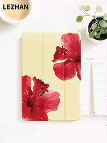 Ốp bảo vệ máy tính bảng phẳng in họa tiết hoa dâm bụt đỏ, có khe cắm bút, chống rơi, giá đỡ gấp ba, tương thích với iPad 10.2 inch, Pro 11 2021/2020/thế hệ thứ 10, (A16) 11 inch thế hệ thứ 11 2025, thế hệ thứ 8/9/10, Galaxy Tab A8 10.5 inch 2022, Matepad 10.4/Tab, hỗ trợ chế độ ngủ/thức, quà tặng cá nhân lãng mạn. - Nhiều màu - Xem 2