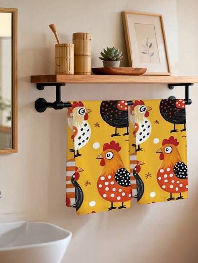 1/2/4 chiếc khăn bếp họa tiết gà màu vàng, kích thước 15.7x23.6 inch, được thiết kế để thấm hút cao và khô nhanh. Chúng mềm mại, không xơ vải và có vẻ ngoài cổ điển.
