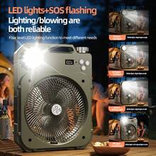 ENSSU 户外多功能露营摇头风扇专业版 - 三合一：风扇/照明/SOS求救信号，配备2节1800mAh电池，LED显示屏可查看电量和风速设置，定时功能：1-12小时，摇头设计 - 落地風扇 - 查看 10