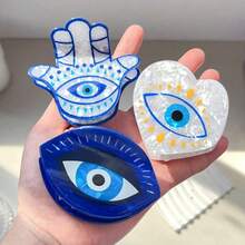 1pc Evil Eye Hair Claw Hairpin For Women, Protective Charm Hair Accessories With Mystical Eye Print, Non-Slip Clips For Girls Teens Summer Hair Jaw Clip Hair Clamps Hair Clutch Hair Catcher Clip, Claw Clip Fall Winter Hair Clip For Vacation Outfits Woman - 彩色 - 查看 2