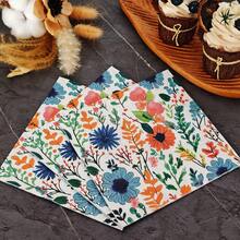 IOOJA 20/50Pcs 2ply Unfolded Size 33*33cm Oil Painting Floral Pattern Printed Party Napkins Disposable Napkins Suitable For Theme Parties Designed For Lively Parties Essential For Company Team Building And Friends Gatherings - Multicolor - View 3