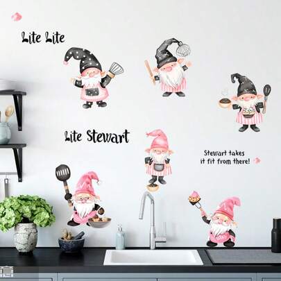 Hình ảnh đầu bếp dễ thương với các vật dụng nhà bếp, phong cách vui tươi và đáng yêu mang lại cảm giác ấm áp. Chất liệu PVC chống thấm nước và dầu mỡ, dễ dàng vệ sinh; thiết kế tự dính giúp lắp đặt đơn giản mà không làm hỏng tường hoặc để lại cặn. Một lựa chọn phổ biến cho việc trang trí lại nhà bếp, phòng ăn và căn hộ cho thuê.