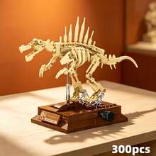 Blocos de montar realistas de esqueletos de dinossauros fossilizados. Explore histórias pré-históricas de perto. Estrutura mecânica interligada. Múltiplas opções de jogo. Alívio do estresse. Decoração de mesa com qualidade de museu. Ótimo presente para a Páscoa, Dia das Mães, Dia dos Pais, verão, temporada de casamentos, festas, aniversários e feriados. - Multicolorido - Ver 12