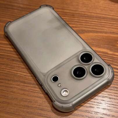 1个纯色简约奢华磨砂透明防震保护壳，兼容 11/12/13/14/15/16/16 Pro Max，柔软舒适。兼容 17/17 Pro/17 Pro Max/Air，磨砂防滑手机保护壳，四角气垫防摔手机壳。