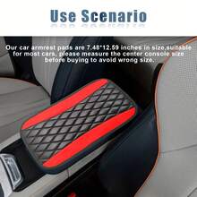 FCV 1 pieza Funda universal para reposabrazos de consola central de coche para las 4 estaciones, protector de reposabrazos de coche de piel sintética con bordado antideslizante, accesorios de coche - Diamante - Ver 3