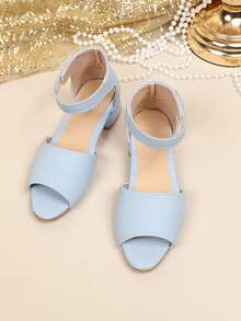1 đôi sandal đế xuồng hở mũi bằng da lộn màu xanh dương cho bé gái, thiết kế mũi tròn cổ điển, kiểu dáng thời trang, dễ thương, phù hợp cho mặc hàng ngày, dự tiệc, nghỉ lễ, mùa xuân/hè 2026. - Màu xanh lam - Xem 6