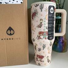 40 Oz Tumbler Stainless Steel Coffee Mug Cup Insulated Portable Vacuumhydrojug Travel Tumbler With Handle Lid Straw Water Bottle - Nhiều màu - Xem 8