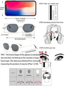 4pcs Copper Geometric Full-Rim Classic Modern Minimalist Glasses Style For Women, Suitable For Daily Life, Outdoor Travel, Shopping, Outings, Dating, Fashion Accessory, Fits All Face Shapes - 4pcs Gold, Black, Silver and Gray Tea Set - View 6