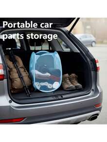 可折叠网状洗衣篮，透气脏衣收纳篮，玩具及杂物收纳篮 - 霧霾藍 - 查看 11