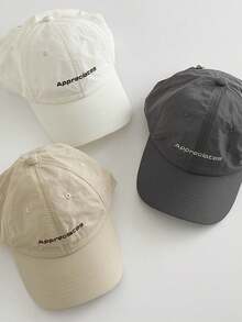 1 Simple Letter Quick Drying Soft Top Baseball Cap, Lightweight And Breathable Sunscreen Baseball Cap, Suitable For Couples' Daily Versatile Sun Hat,Holiday,Festival - Multicolor - View 6