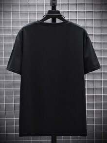 GiftCamiseta casual de manga corta con cuello redondo y estampado de planeta, adecuada para el uso diarioSoft - Negro - Ver 4