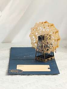 1 Thiệp chúc mừng hình vòng đu quay 3D nổi - Thiệp lãng mạn cắt laser tinh tế (Chủ đề chòm sao mộng mơ) dành cho Ngày Valentine, Sinh nhật, Kỷ niệm & Ngày của Mẹ - Mảnh duy nhất - Xem 8