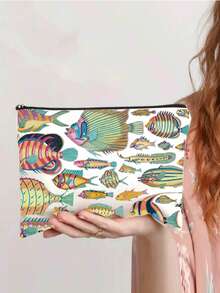 Cosmetic Travel Bag - Spacious Zipper Makeup Organizer With Toiletry Pockets, Durable Polyester, Easy To Clean, Stylish Design For On-The-Go Beauty Essentials, Travel Makeup Bag - Multicolor - View 3