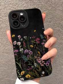 这款花卉图案精密穿孔边缘黑色花卉彩绘防摔手机壳兼容 P14 Pro Max、P13、P11、P12、XR、7/8、GES2、XS、P15、P16、P16 Pro，Galaxy S25、A16、S24、A03s、A03 Core、A04、A12、A13、A14、A21s、A22、A23、A24、A32、A33、A34、A51、A52、A53、A54、A71、A72、A73、S20 FE、S21、S22、13、14、15、9、9A、10A、10C、Note 9、Note 10、Note 11、Note 12、12C。 - 彩色 - 查看 3