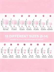 144pcs/Box Pink Toe Nail Press Ons Square French Tips Toe Press On Nails Pre-Designed Soft Gel Thick False Toenail Extension Acrylic Full Cover Fake Toenails Nail Supplies, Nails, Summer, Press On Nails - 多色的 - 查看 2