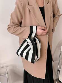 Striped Pattern Women's Handbag, Vest Bag, Student Style, Suitable For Vacation, Work, Back To School, Daily Use, Cute Handbag - Multicolor - View 6
