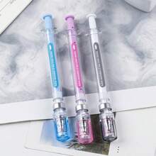 1pc Creative Syringe Shaped Neutral Pen - Random Color - Realistic Virus Elimination Injection Pen - Multicolor - View 3