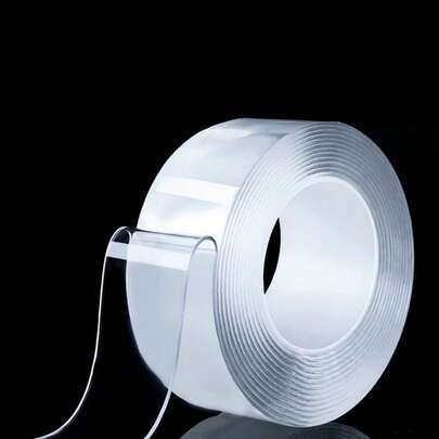 One Roll Of Strong Double-Sided Tape, Suitable For Hanging Photos, Decorations, Etc. Reusable, Strong Adhesion, Multi-Purpose Waterproof Transparent Double-Sided Tape - Suitable For Home, Kitchen, Office, And Car. Super Strong Double-Sided Tape, Super Adhesive, Non-Slip, Waterproof Transparent Tape, Suitable For Kitchens, Bathrooms, Studios, Etc. Strong, Residue-Free Double-Sided Tape, Multi-Scene Use, Can Be Cut To Size. Room Decor Double Sided Tape Wall Decor