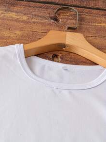 Camiseta divertida con estampado europeo y americano "No irrites nunca a una chica baja". - Blanco - Ver 3