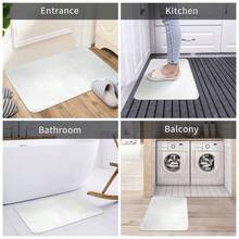 1pc Dog Paw Print Welcome Mat | 'Wipe Your Paws' Design, Suitable For Indoor/Outdoor Use, Comfortable Flannel, Ideal For Kitchen, Home Office, Laundry Room, Bathroom, Holiday Decoration, High Quality, Thickness 0.47inch, Pet Enthusiast Gift - 白色1件 - 查看 2