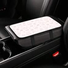 1 miếng đệm lót hộp tay vịn trung tâm xe hơi in hình mèo con màu hồng. - mèo con - Xem 1