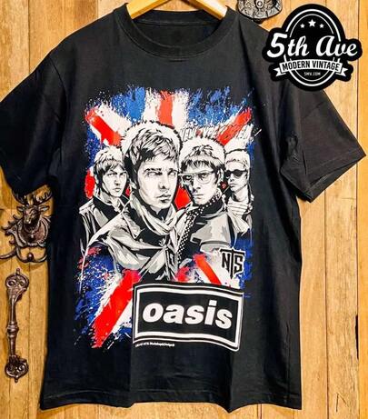 Oasis - New Vintage Band T Shirt,Sport,Sport Femme,Summer,T-Shirt,Women's Top,Man Clothing,Top Sports,Tshirt,Men's T-Shirt,Same Style For Men And Women