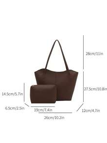 Túi xách nữ thời trang xuyên biên giới mới về, túi đeo vai cỡ lớn tối giản, phong cách thường ngày. - Nhiều màu - Xem 2