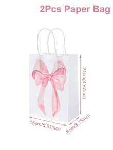 2/4/12 piezas Bolsas de regalo con asa de lazo rosa, bolsas de fiesta para baby shower, bolsas de regalo, bolsas de papel para compras de cumpleaños de niñas, suministros de embalaje de regalos de cumpleaños, bolsas de regalo para baby shower, decoraciones para revelación de género, bolsas de fiesta para despedida de soltera y boda, bolsas de regalo de cumpleaños, bolsas de fiesta con lazo, decoraciones de fiesta de cumpleaños rosa con lazo, decoraciones de fiesta con lazo, suministros de fiesta de baby shower, bolsas de regalo de baby shower - lazo rosa - Ver 11