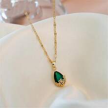 Fashion Boho Simple Gold-Plate Multicolor Crystal Drop Pendant Choker Necklace For Women Vintage Collar Bead Chain Jewelry Gift - NES-0199-6 - 查看 8