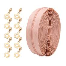 1 Set, (177inch/450cm) Nylon Zipper With 10pcs Flower Zipper Pulls, Suitable For Home Sewing DIY Replacement Zippers, Bags, Home Textiles, Clothing, Shoes And Other Accessories - 3NL+Qjhdp - View 19