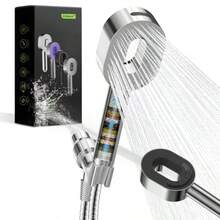 Filtered Showerhead With Handheld High Pressure 5 Sprays Handheld Shower Head With Brass Holder 71 Metal Hose Water Softener For Hard Water-Remove Chlorine Reduces Dry Itchy Skin - 附1個過濾器的淋浴噴頭 - 查看 1