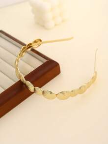 Asymmetrical Metal Textured Circular Hair Hoop, Elegant And Chic Hair Accessory,Summer,Holiday,Travel - Multicolor - View 4