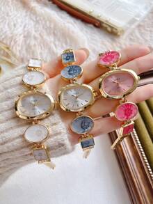 顶级品牌奢华时尚女士石英表模拟腕表梦幻优雅派对女孩女士腕表婚礼礼物生日圣诞节情人节周年纪念腕表新品上市 - 白色 - 查看 4