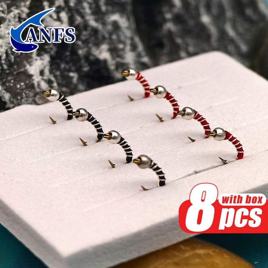 8 piezas de señuelos de pesca para mosca de pesca con mosca - moscas atadas a mano