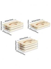 1pc Fresh Storage Box With Dual Side Locks "Compass Timer" Food Container. Stackable Design, Perfect For Dumplings, Steaks And Desserts. Suitable For Refrigerator, Freezer, Kitchen And Dining Area, An Ideal Meal Prep Storage Box. - Multicolor - View 2