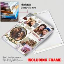 1 pieza "Mejor amiga" Postal de caja de cerillas Collage de póster personalizado, La foto de las hermanas juntas Regalo personalizado con tema animal Decoración de pared personalizada, Plantilla editable - multicolor - Ver 6