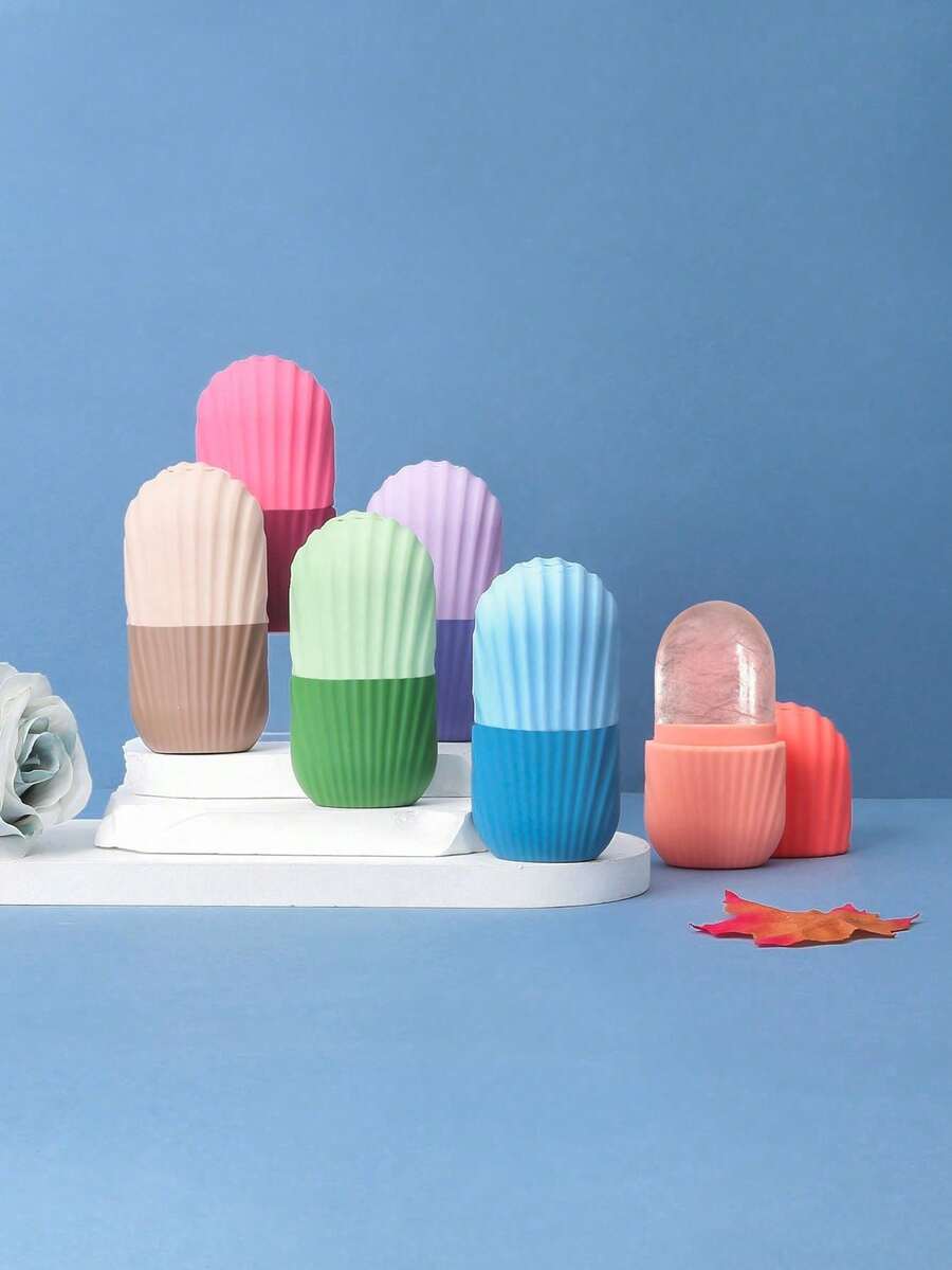 1个冰敷面部滚轮，用于缓解面部和眼部浮肿，面部按摩塑形提亮，硅胶冰格和面部按摩器 - 可重复使用 - A - 查看 1