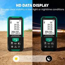 Laser Distance Meter - Green Light, Real Time Angle Function, Multiple Measurement Modes, M/In/Ft Switching, 2.4 Inch LCD Screen, Applicable To Architecture And Home Decoration, 5 Range Options: 164FT/ 328FT/ 394FT/ 492FT/ 656FT(Without Battery) - Green Light - View 3