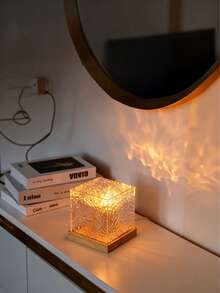 Creative Atmosphere Night Light | Dynamic Ripple Projection Lamp | Square/Round | RGB 16 Colors | Remote Control Dimmable | Remote Control Ripple Atmosphere Lamp | Suitable For Living Room, Bedroom, Party, KTV, Homestay, Game Room, Restaurant | Ideal Holiday Gift, Valentine's Day, Christmas, Halloween, New Year, Birthday Gift For Family And Friends - Multi-color light - View 5