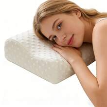1pc Memory Foam Pillowcase, Soft Plush Neck Support Pillowcase, Zipper Removable & Washable (Pillowcase Only, Pillow Insert Not Included) - White - View 13